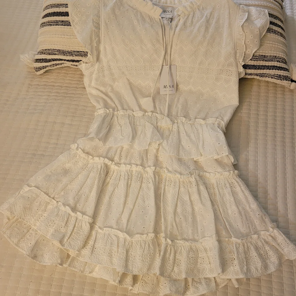 Misa Los Angeles White Ruffle Mini Dress - Picture 2 of 6